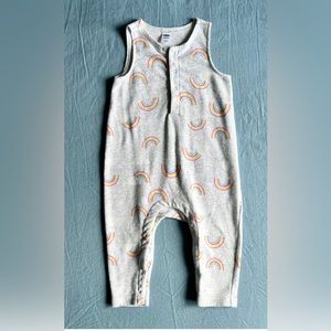 Sleeveless Henley French Terry One-Piece for Baby, Rainbow